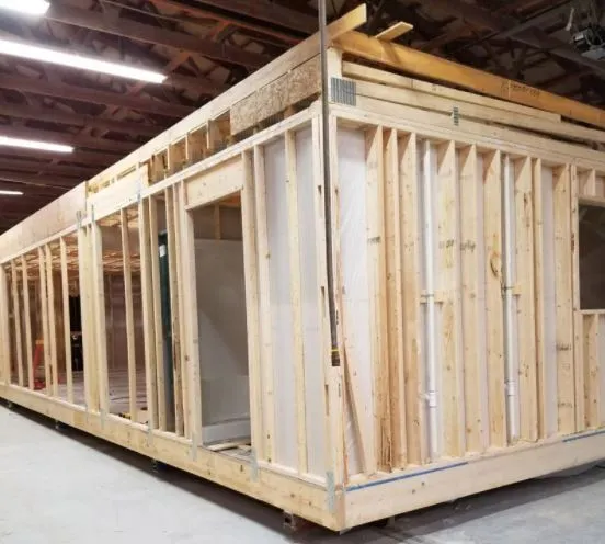 A fully framed module on the factory floor