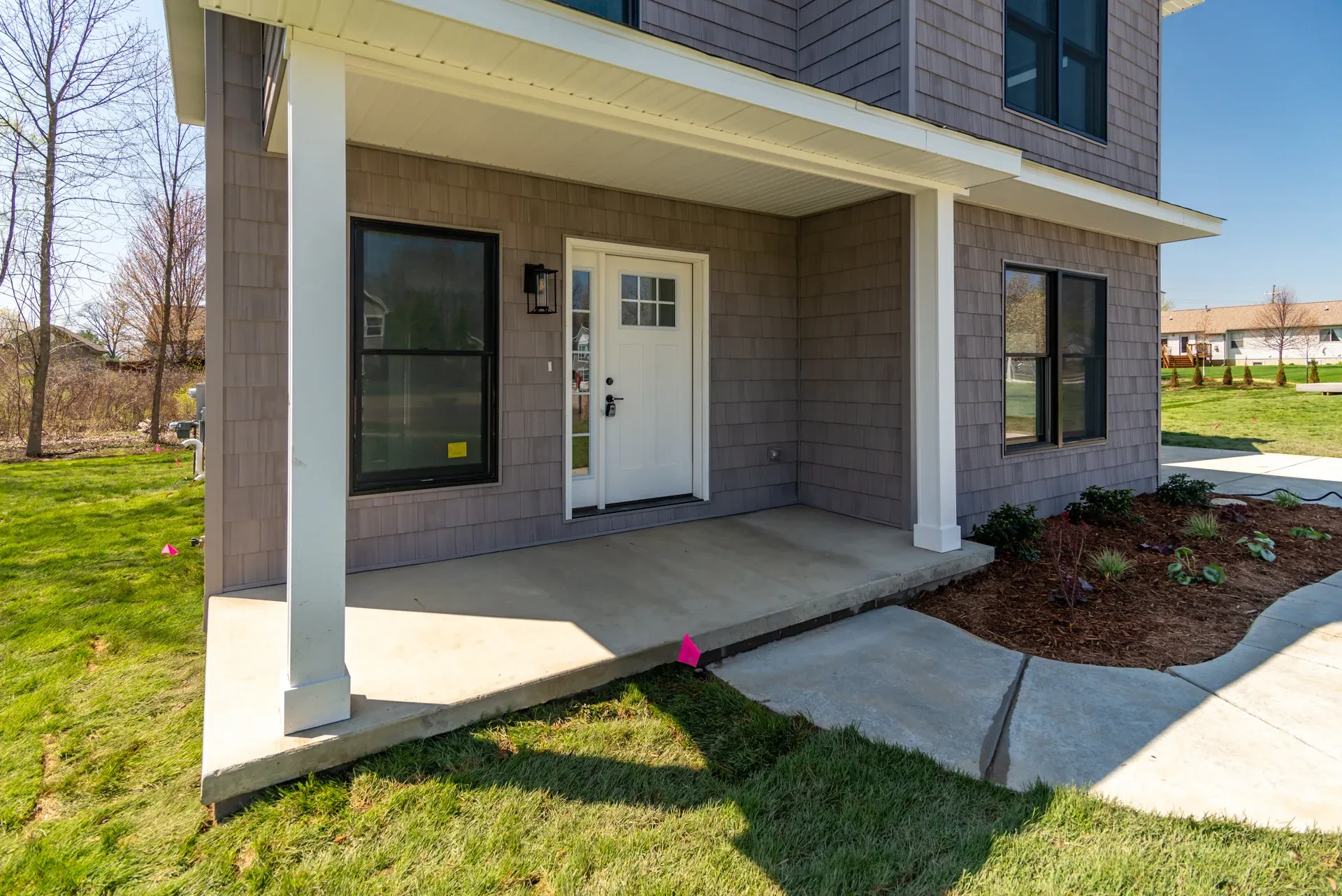 Covered front porch with columns