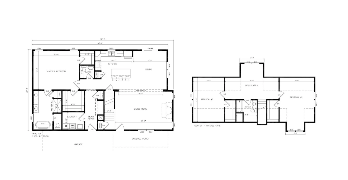 Floor plans of the Lakeside